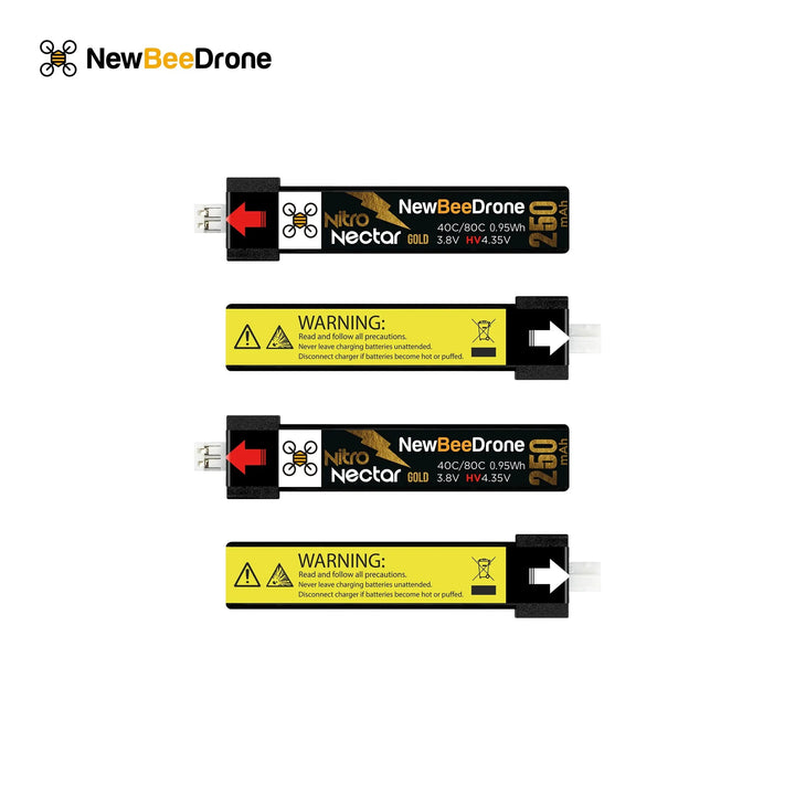 Batterie LiPo HV NewBeeDrone Nitro Nectar Gold 250mAh 1S (4 batteries)