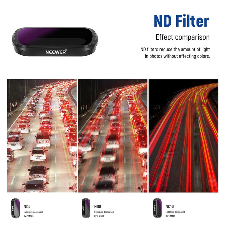 Kit de filtro de lente magnético NEEWER para cámara de bolsillo DJI Osmo