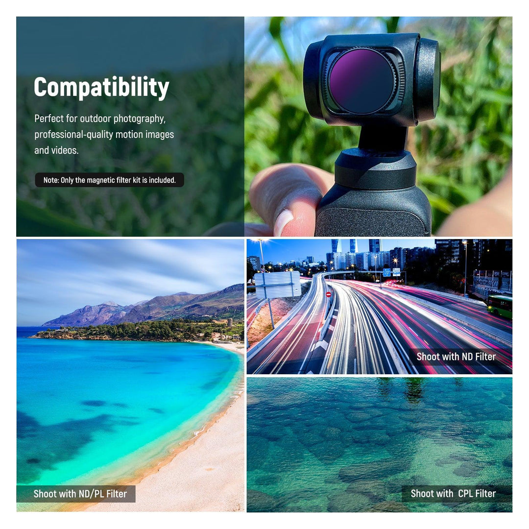 Kit de filtro de lente magnético NEEWER para cámara de bolsillo DJI Osmo