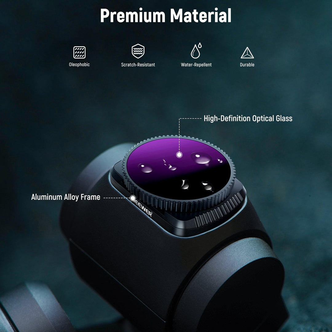 NEEWER Lot de 4 filtres magnétiques ND/PL pour caméra de poche DJI Osmo