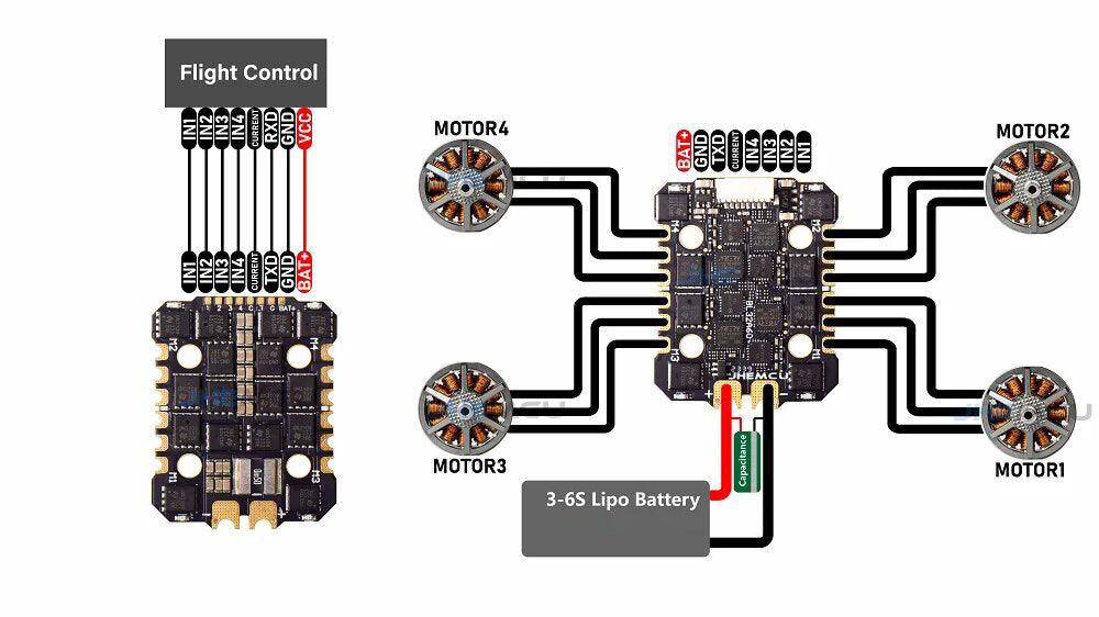 Contrôleur de vol F745 NOXE AM32 60A Mini Stack 3-6S avec ESC 60A 4 en 1