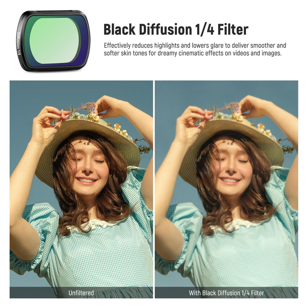Kit de 4 filtros de difusión negros y ND magnéticos NEEWER FL-42 de 1/4" para DJI OSMO Pocket 3