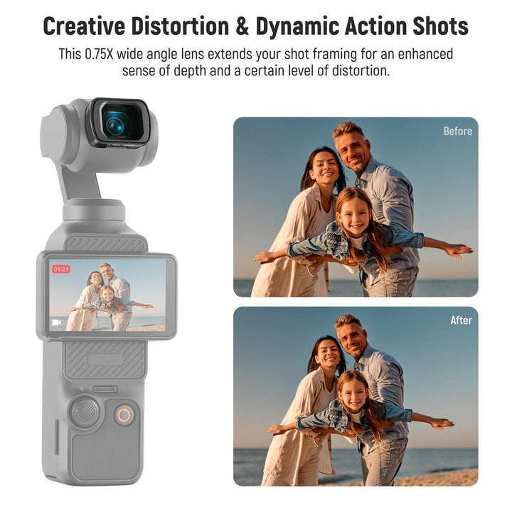 Lente gran angular NEEWER LS-45 0,75X para DJI OSMO Pocket 3