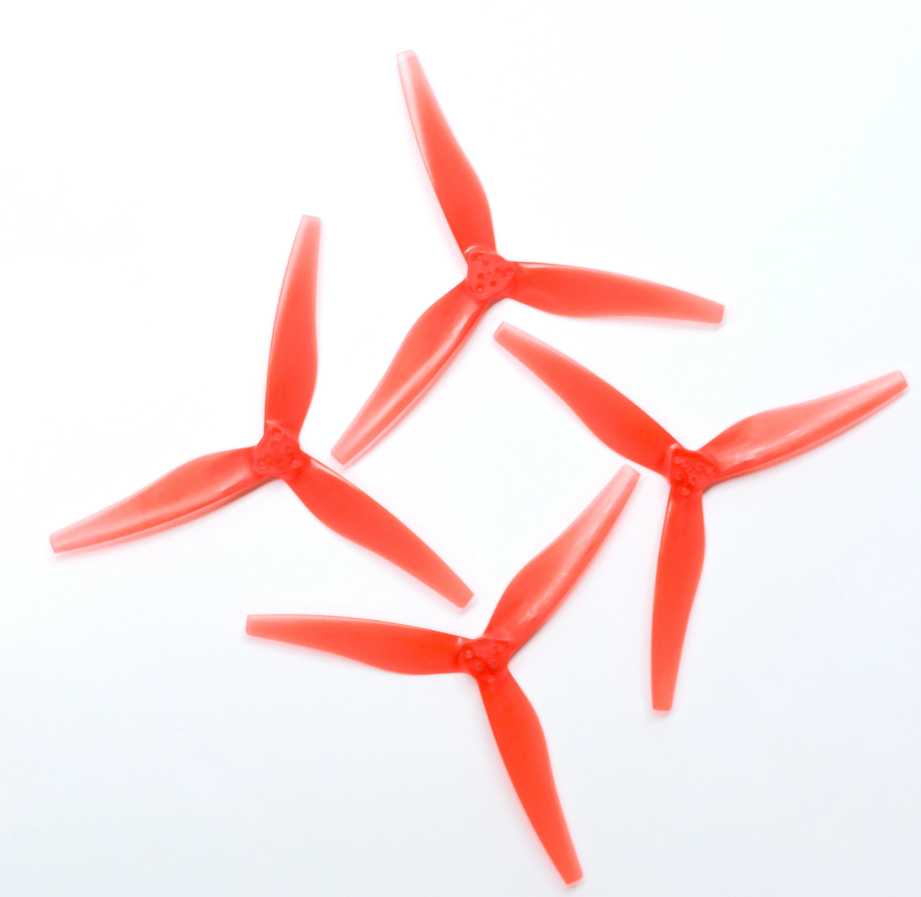 Emax Avia Ultralight 5030-3 / 5" Tri-Blade Replacement FPV Drone Props (4 Pack) - Red