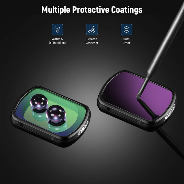 Kit de 4 filtros de difusión negros y ND magnéticos NEEWER FL-42 de 1/4" para DJI OSMO Pocket 3