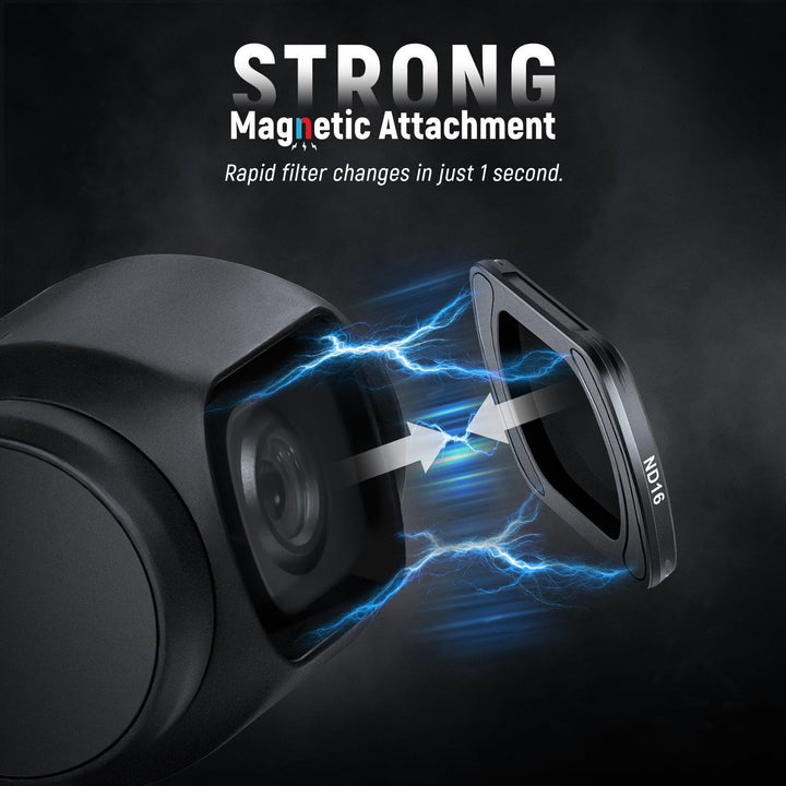 Kit de 4 filtros de difusión negros y ND magnéticos NEEWER FL-42 de 1/4" para DJI OSMO Pocket 3