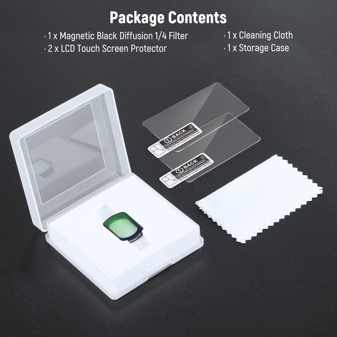Filtro difusor magnético negro NEEWER FL-47 de 1/4" para DJI OSMO Pocket 3