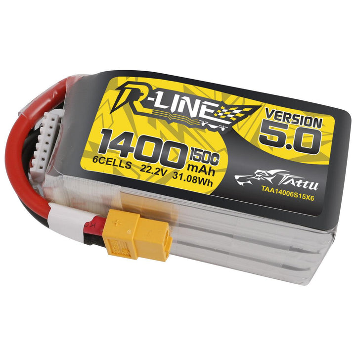 Batterie LiPo Tattu R-Line Version 5.0 1400mAh 6S 150C 22.2V avec prise XT60