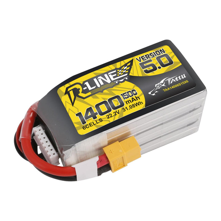 Batterie LiPo Tattu R-Line Version 5.0 1400mAh 6S 150C 22.2V avec prise XT60