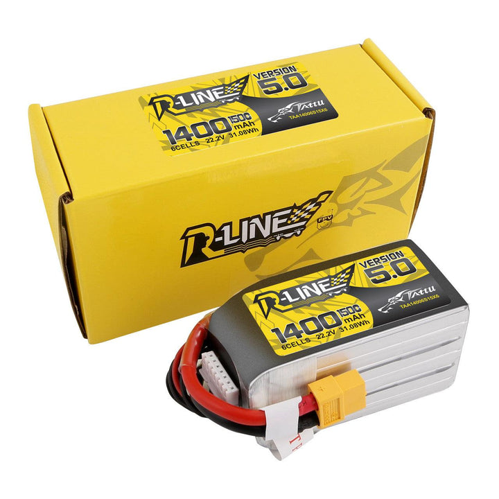 Batterie LiPo Tattu R-Line Version 5.0 1400mAh 6S 150C 22.2V avec prise XT60