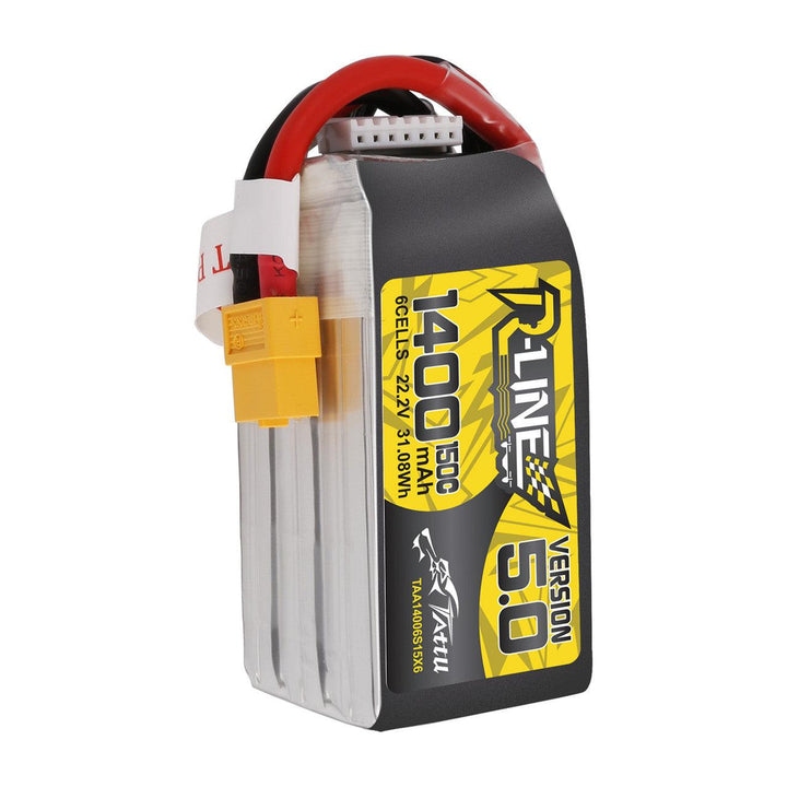 Batterie LiPo Tattu R-Line Version 5.0 1400mAh 6S 150C 22.2V avec prise XT60