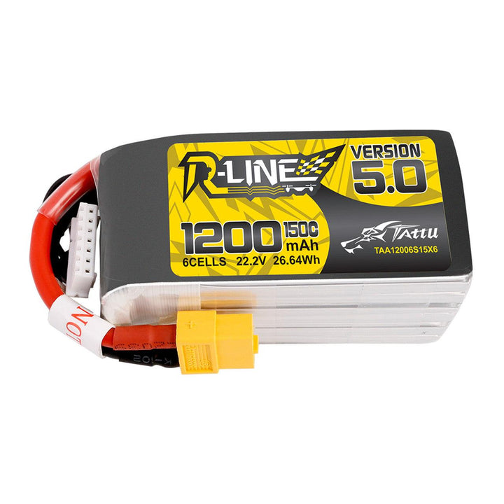 Batterie LiPo Tattu R-Line Version 5.0 1200mAh 6S 150C 22.2V avec prise XT60