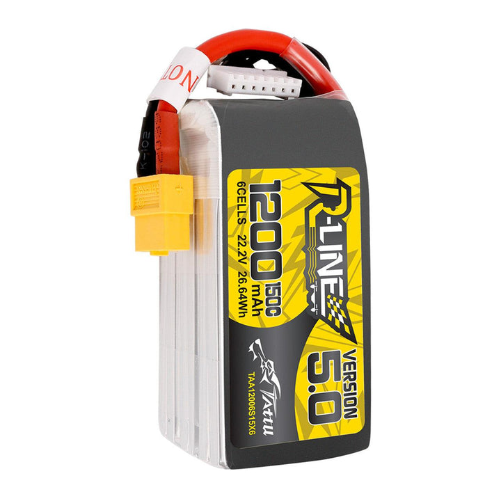 Batterie LiPo Tattu R-Line Version 5.0 1200mAh 6S 150C 22.2V avec prise XT60