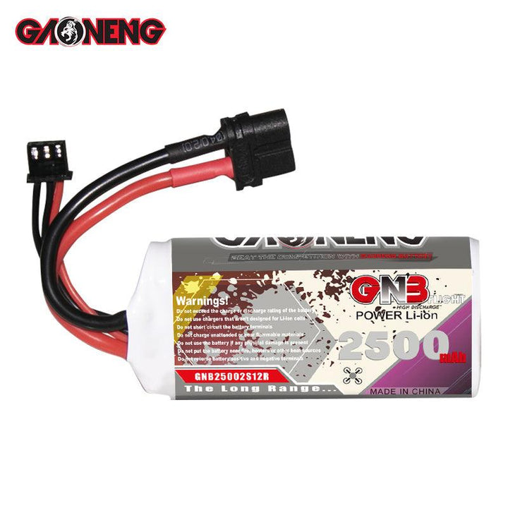 Pack de batterie lithium-ion GNB 2500 mAh 7,4 V 2 S 12 C 18650 longue portée FPV
