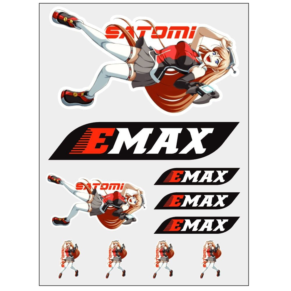 Autocollants avec le logo Satomi EMAX