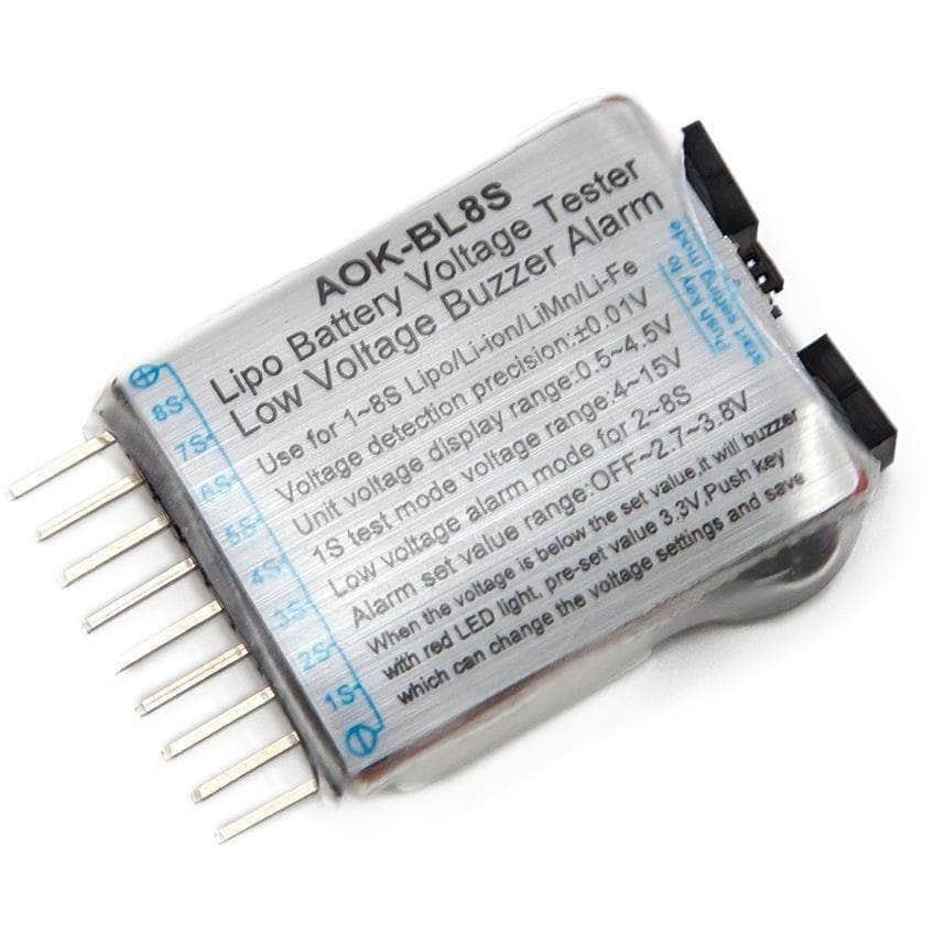 Testeur de tension de contrôleur de batterie LiPo 1-8S avec alarme de basse tension