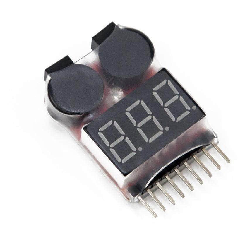 Testeur de tension de contrôleur de batterie LiPo 1-8S avec alarme de basse tension