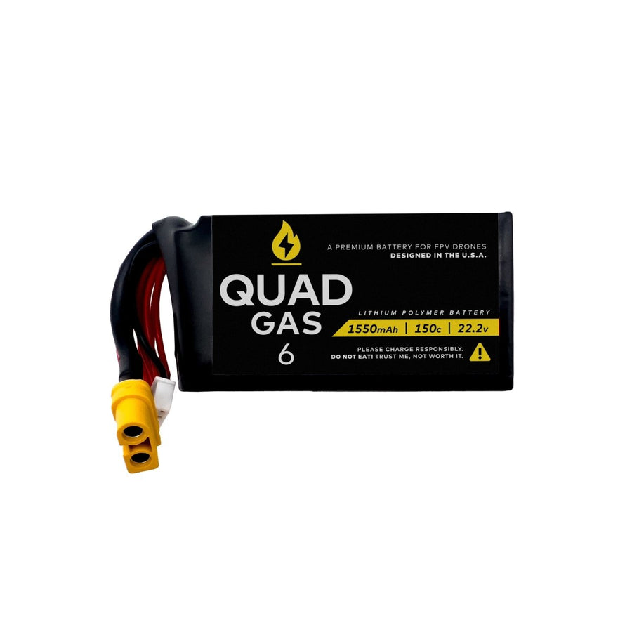 (PRE-ORDER) Quad Gas 6S 1550mAh 150c LiPo Battery (1pc) at WREKD Co.