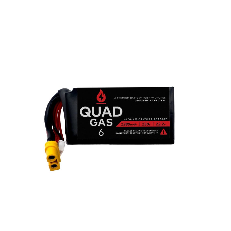 Quad Gas 6S 1380mAh 150c LiPo Battery (1pc) at WREKD Co.