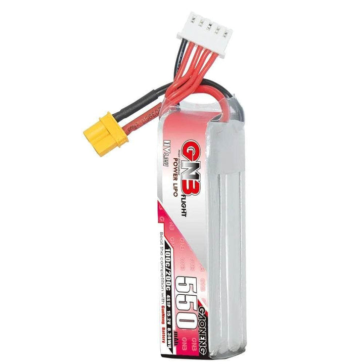 Gaoneng GNB 15.2V 4S 550mAh 100C LiHV Micro Battery (Long Type) - XT30 at WREKD Co.