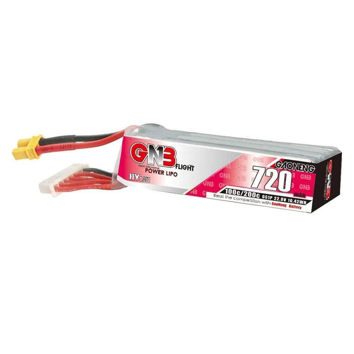 Gaoneng GNB 22.8V 6S 720mAh 100C LiHV Micro Battery (Long Type) - XT30 at WREKD Co.