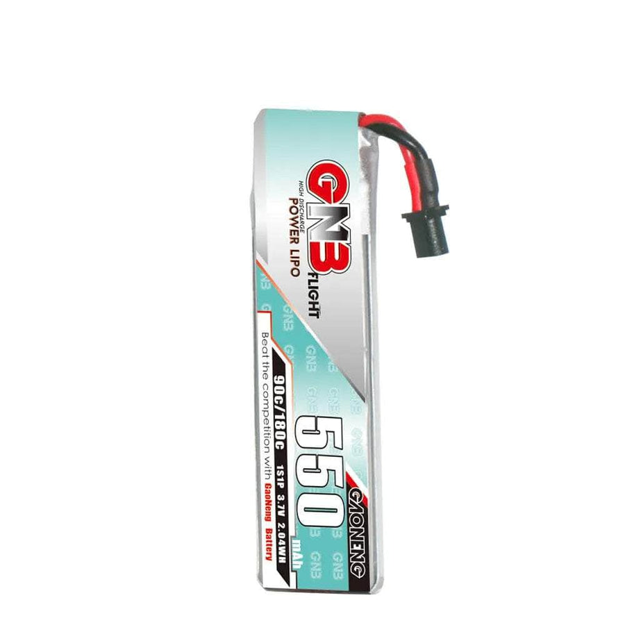 Gaoneng GNB 3.7V 1S 550mAh 90C LiPo Whoop/Micro Battery w/ Cabled - A30 at WREKD Co.
