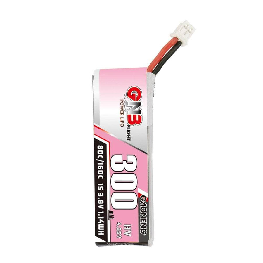 Gaoneng GNB 3.8V 1S 300mAh 80C LiHV Whoop/Micro Battery w/ Cabled - PH2.0 at WREKD Co.