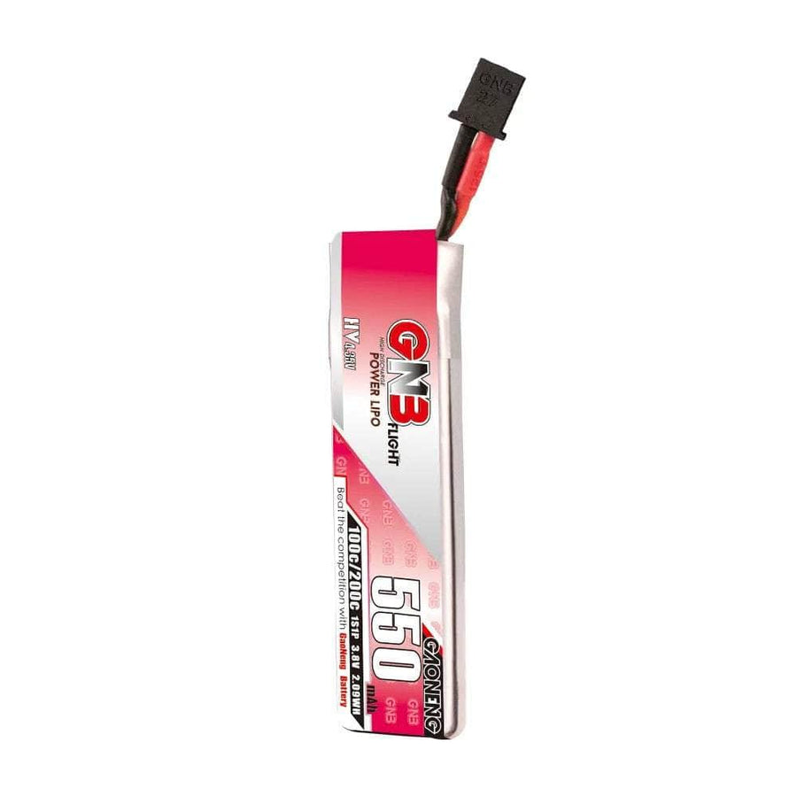 Gaoneng GNB 3.8V 1S 550mAh 100C LiHV Whoop/Micro Battery w/ Cabled - A30 at WREKD Co.