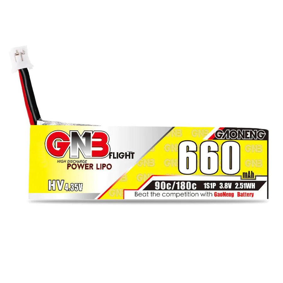 Gaoneng GNB 3.8V 1S 660mAh 90C LiHV Whoop/Micro Battery w/ PH2.0 at WREKD Co.