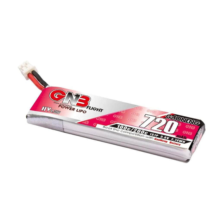 Gaoneng GNB 3.8V 1S 720mAh 100C LiHV Whoop/Micro Battery w/ Cabled - PH2.0 at WREKD Co.