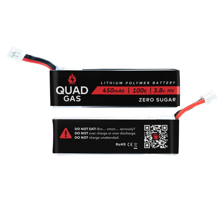 (PRE-ORDER) Quad Gas 1S 450mAh 100C Battery for Micro/Whoops - Choose Connector (1pc) at WREKD Co.