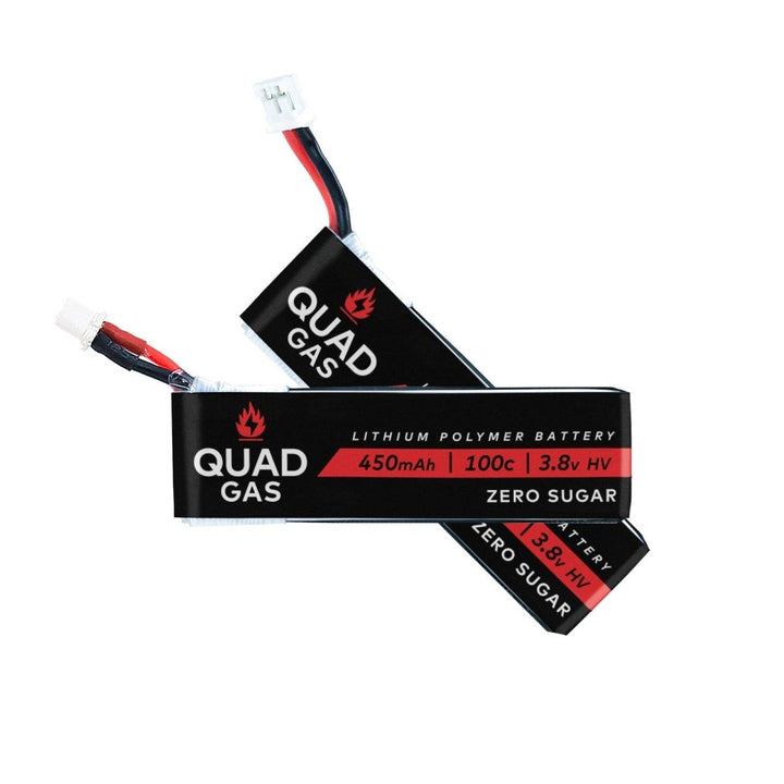 (PRE-ORDER) Quad Gas 1S 450mAh 100C Battery for Micro/Whoops - Choose Connector (5pc) at WREKD Co.