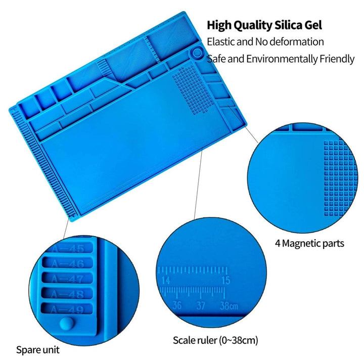 S-180A1 Large Heat Resistant Silicone Soldering Work Mat w/ Magnets at WREKD Co.