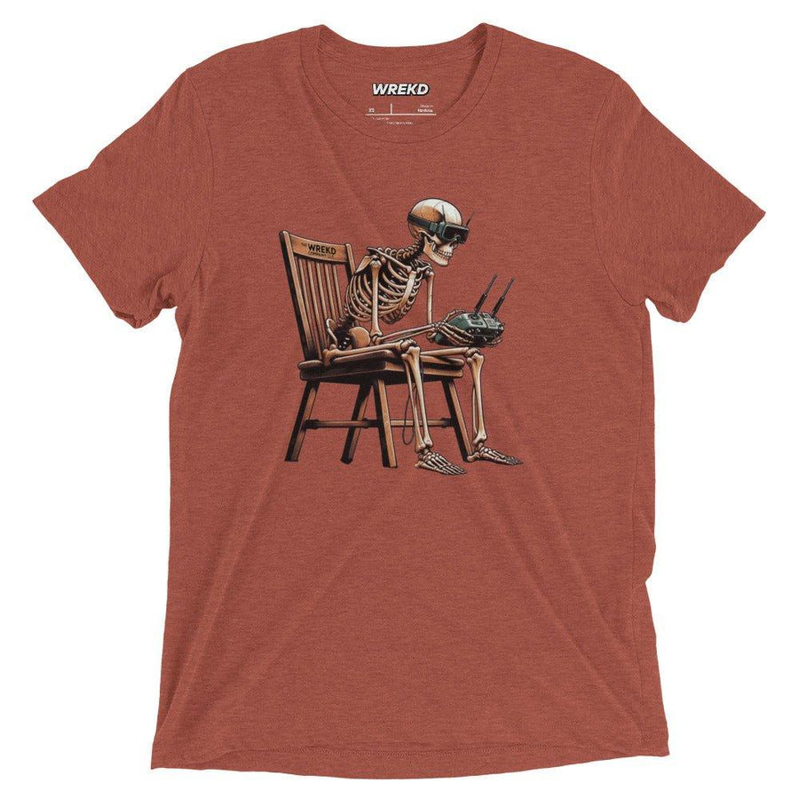 Skeleton FPV Tri-Blend Vintage Fitted Tee at WREKD Co.