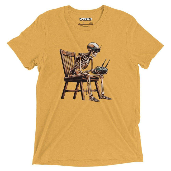 Skeleton FPV Tri-Blend Vintage Fitted Tee at WREKD Co.