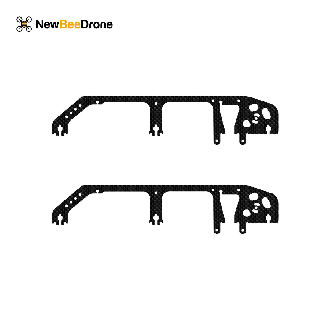 NewBeeDrone CinemAh Carbon Fiber Frame Replacement Parts  - Main Plate, Side Plates, Motor Mounts, Etc.