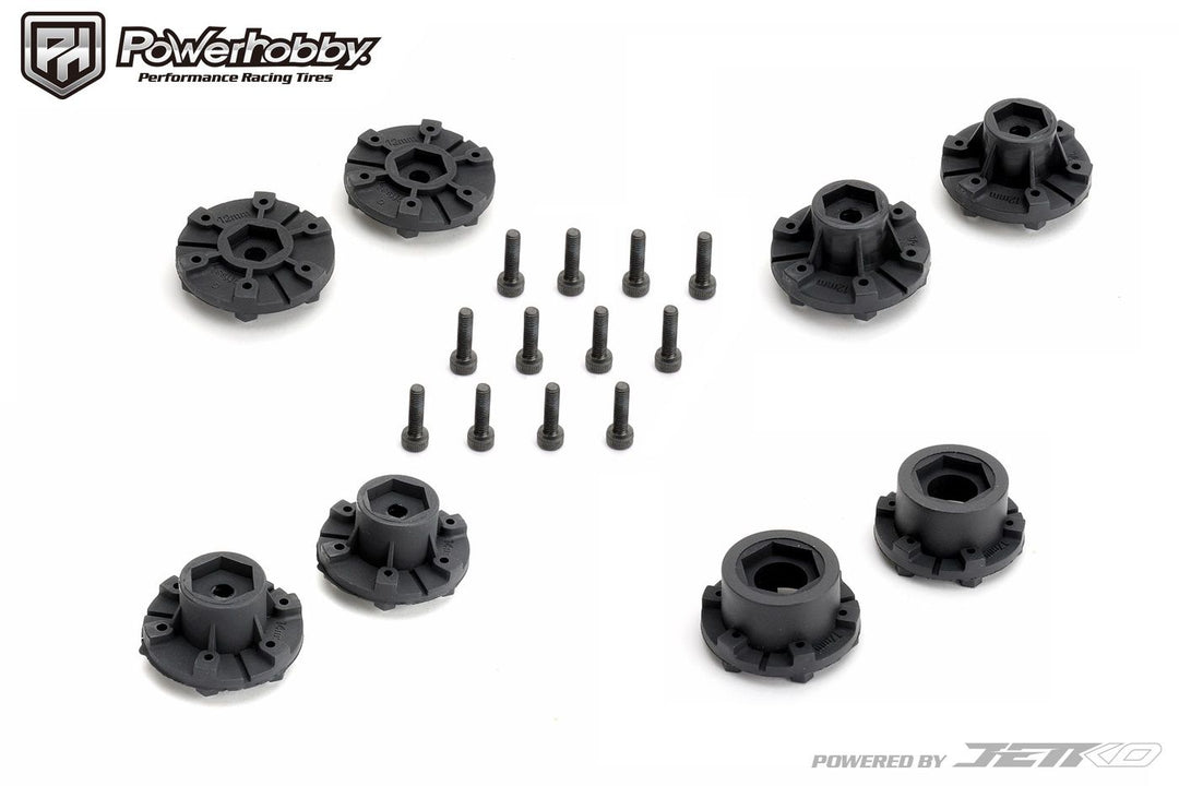 Powerhobby 1/10 2.8 MT Tomahawk Belted Tires (2) with Removable Hex Wheels
