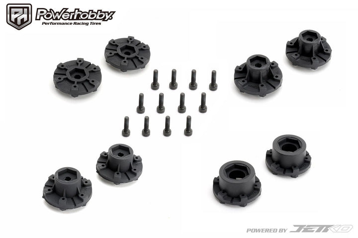 Powerhobby 1/10 2.8 MT Tomahawk Belted Tires (2) with Removable Hex Wheels