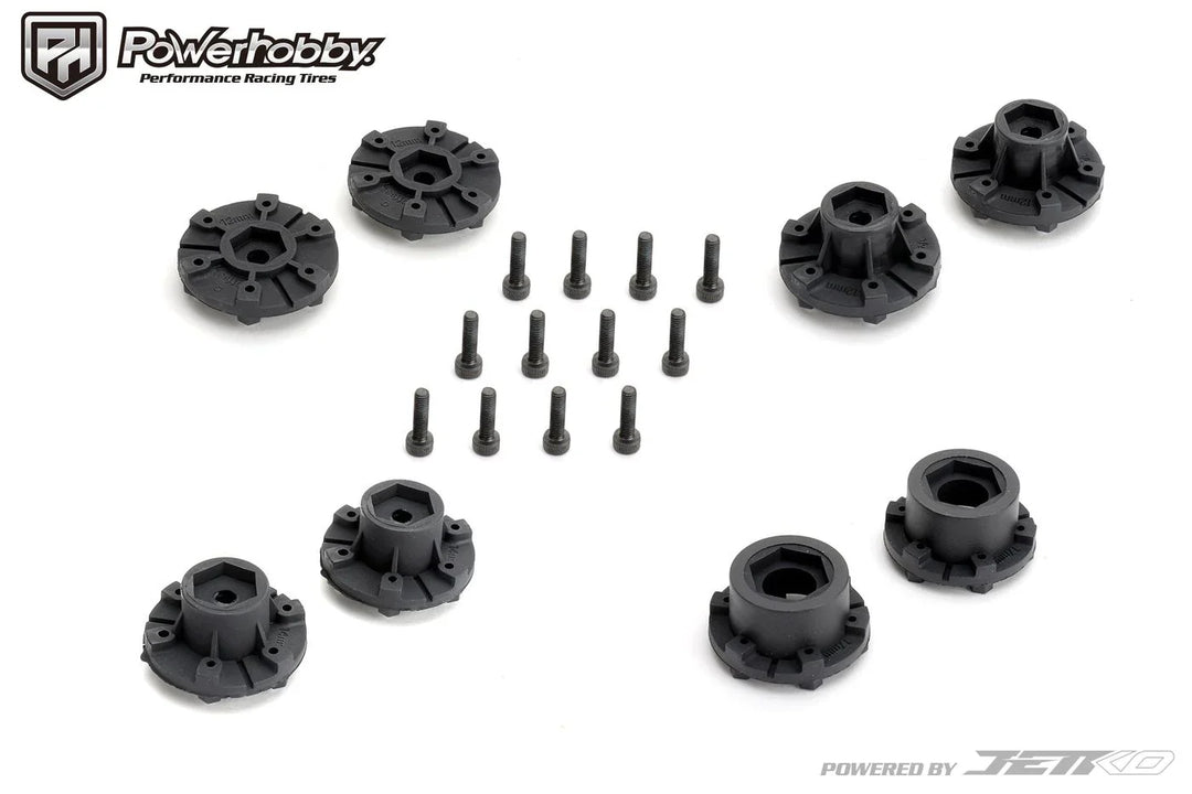 Powerhobby Tomahawk 1/10 SC Belted Tires (2) with Removable Hex Wheels