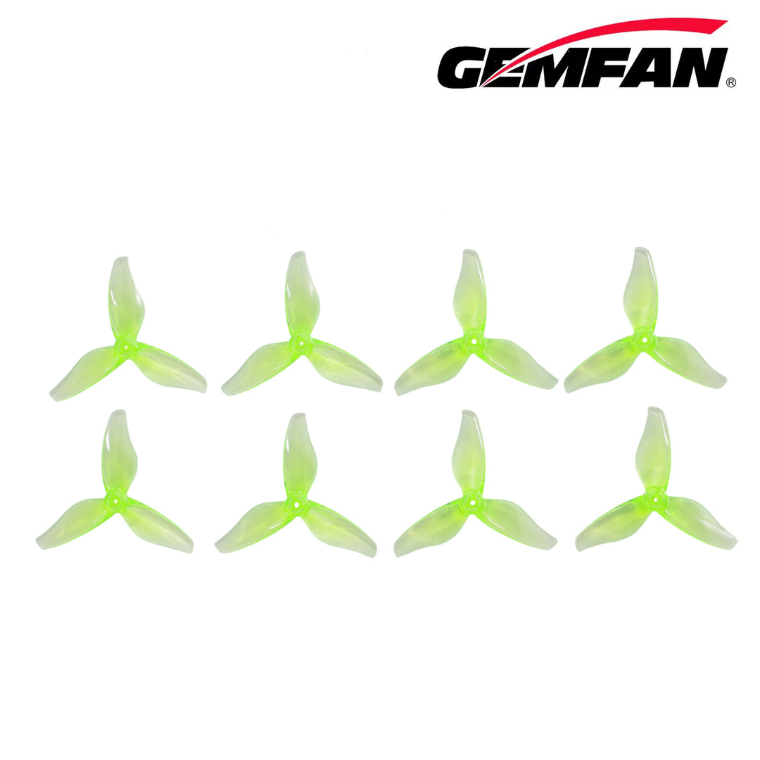 Gemfan Hurricane 2023S-3 / 2" Tri-Blade Micro/Whoop FPV Drone Props for 1.5mm Single-hole Shaft (8 Pack) - Choose Color