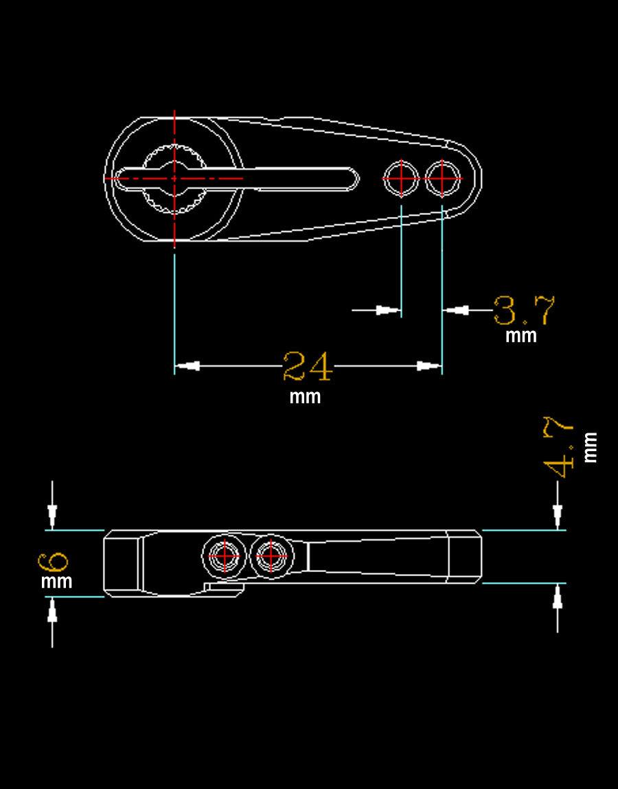 Powerhobby 25T Aluminum Clamping Servo Horn Black