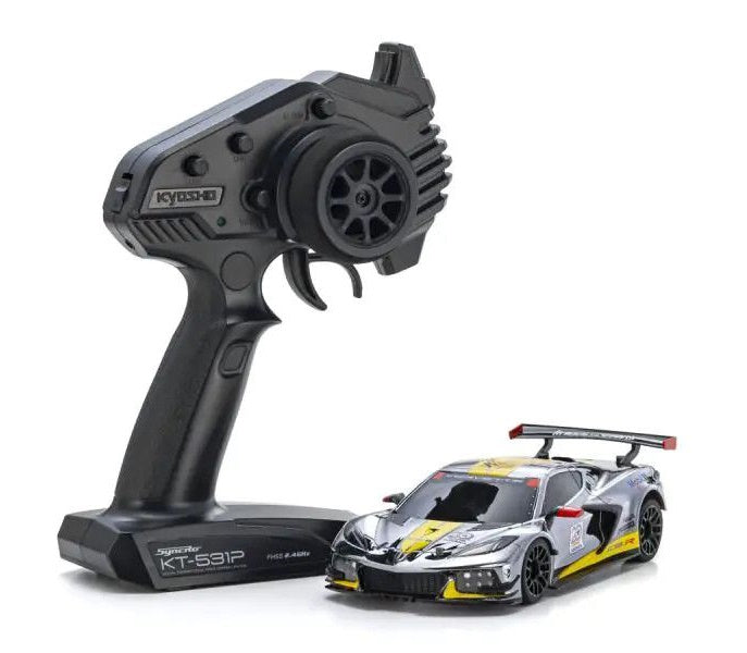Kyosho MINI-Z RWD MR-04 readyset CHEVROLET CORVETTE C8.R Chrome / Yellow America 20th Anniversary
