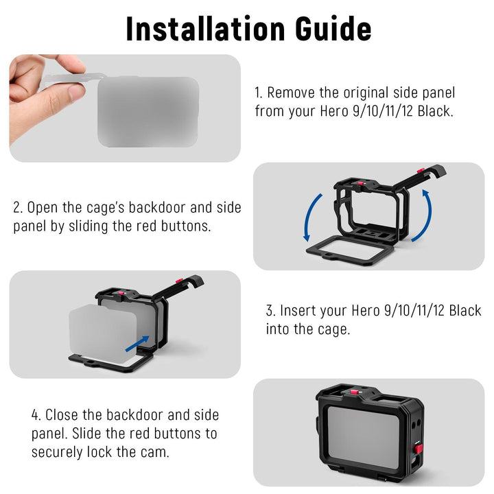 NEEWER ST46 Action Camera Cage Compatible with Gopro Hero9/10/11