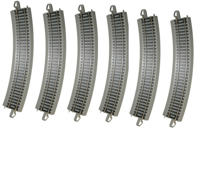 Bachmann 44580 HO Scale E-Z Train Track Silver/Gray 18" Radius Curved 12 pcs