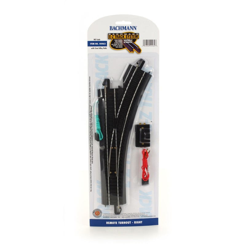 BACHMANN BAC44462 E-Z TRACK HO REMOTE RIGHT HAND SWITCH steel alloy roadbed