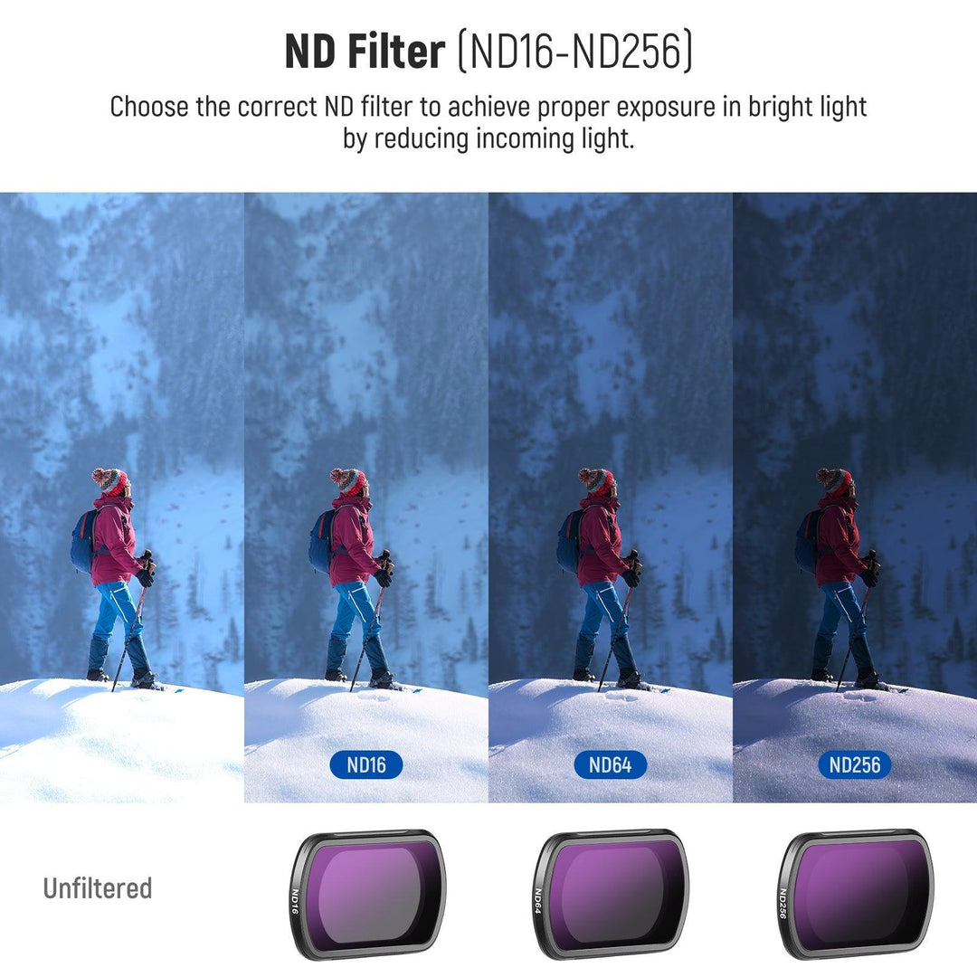 Ensemble de filtres ND magnétiques pour DJI OSMO Pocket 3 (4 pièces)