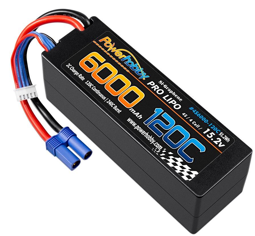 Powerhobby 4s 15.2v 6000MAH 120C Graphene + HV Lipo Battery w EC5 Plug Hard Case