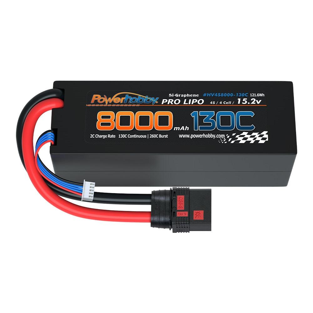 Powerhobby 4s 15.2V 8000MAH 130C HV + GRAPHENE Lipo Battery QS8 Plug Hard Case
