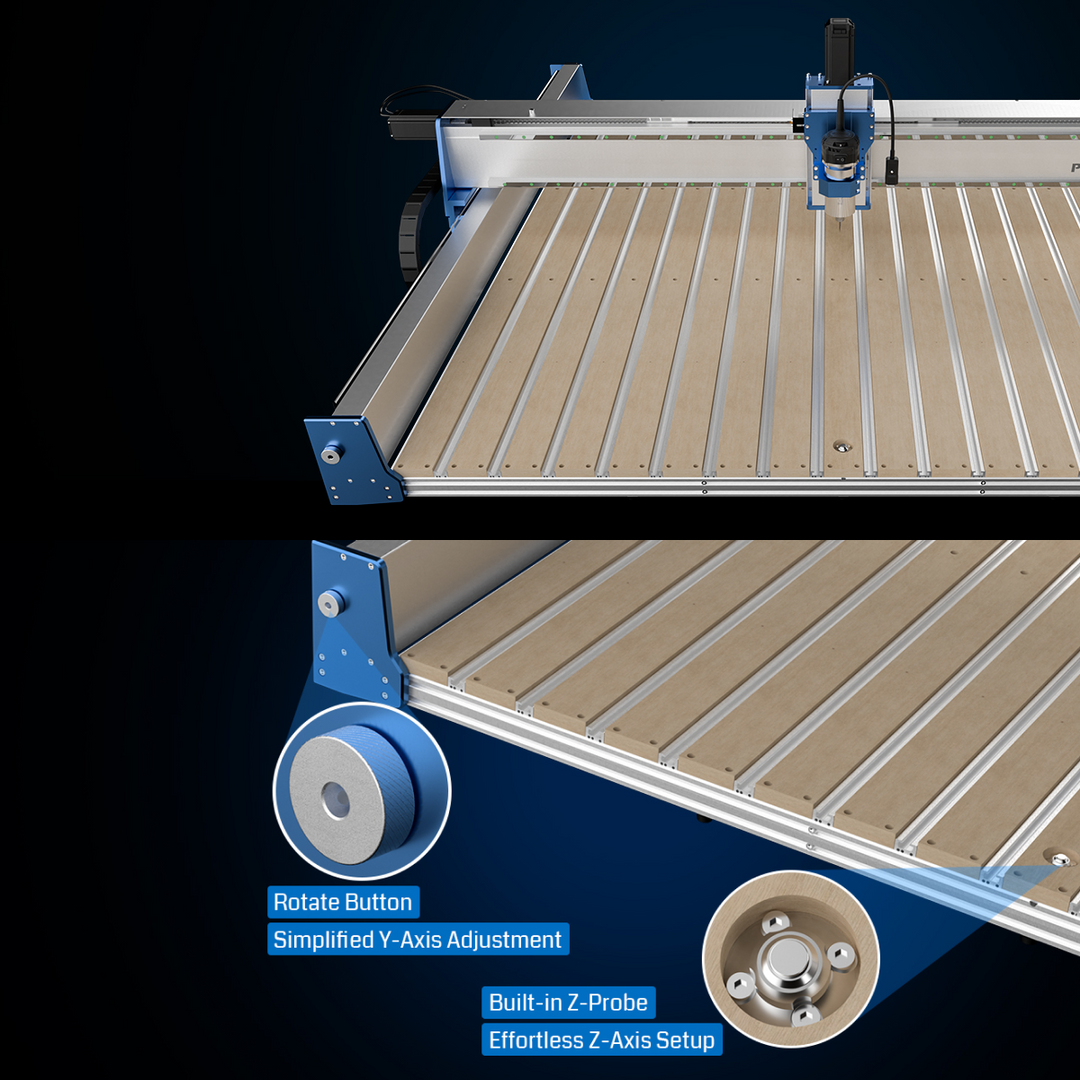 PROVerXL 4x4 CNC Router Machine with Vectric Software, Support Dual Z-Axis, Closed-loop Stepper Motor, Ball Screw Drive System, 1300x1300 Work Area for Wood Metal Carving
