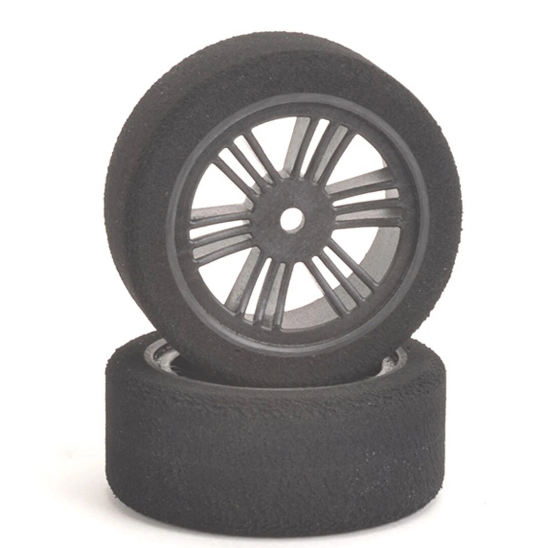 Contact RC J14274 1/10 Foam Rear Tires 30mm 42Shore JAP Black Carbon Wheels (2)
